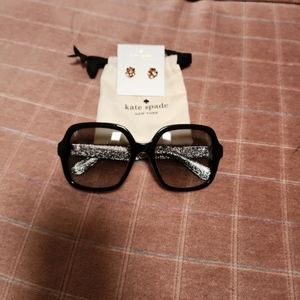 Kate Spade earrings and sunglasses